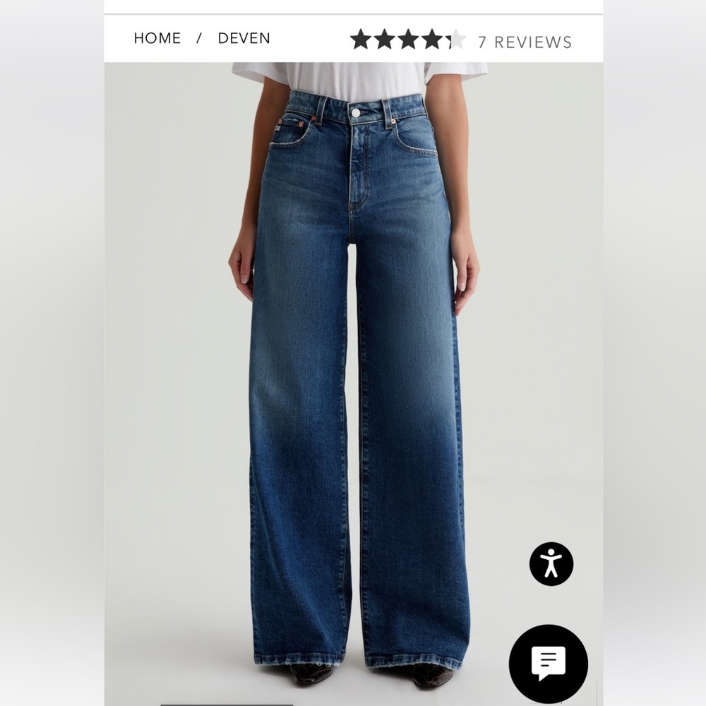 AG Adriano Goldschmied Ed Deven High Rise Wide Leg Jeans 33 - Picture 8 of 10
